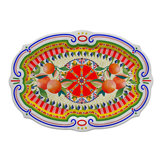 Baci Milano Dolce Vita Oval Servis Tabağı / Tepsi 50 cm, Melamin