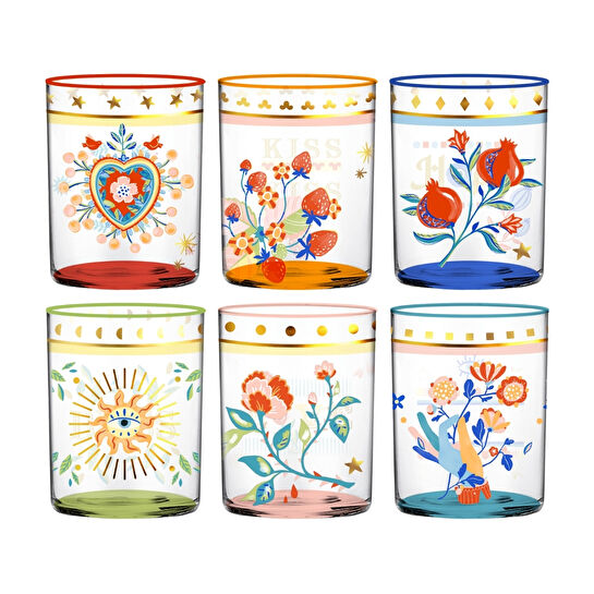 Baci Milano Mamma Mia 6'lı Bardak Seti Cam 370 ML