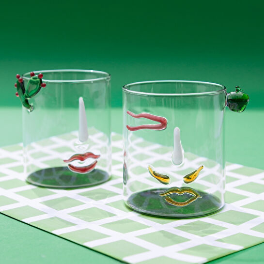 Baci Milano Romeo&Giulietta 2'li Bardak Seti Cam Yeşil 370 ML