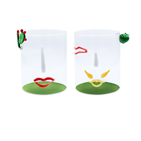 Baci Milano Romeo&Giulietta 2'li Bardak Seti Cam Yeşil 370 ML