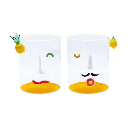 Baci Milano Romeo&Giulietta 2'li Bardak Seti Cam Sarı 370 ML