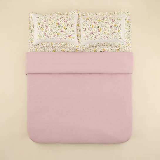 Karaca Home Dorian %100 Pamuk Muslin Çift Kişilik Nevresim Takımı Pudra