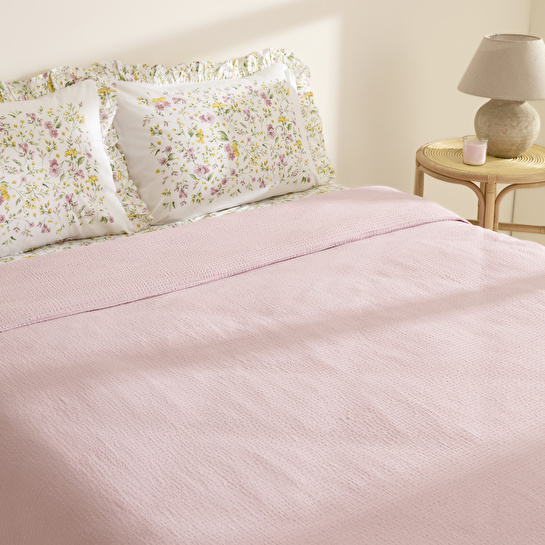 Karaca Home Dorian %100 Pamuk Fırfırlı Muslin Tek Kişilik Nevresim Takımı Pudra