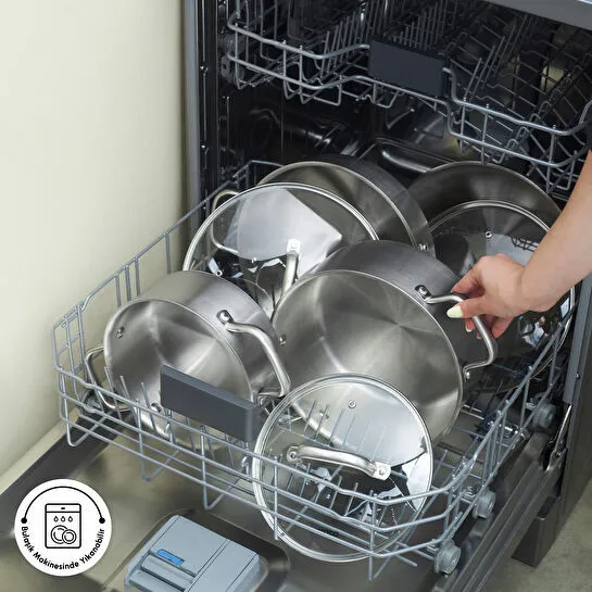 Karaca Power Steel 316+ 3Ply Akita İndüksiyon Tabanlı 7 Parça Çelik Tencere ve Tava Seti