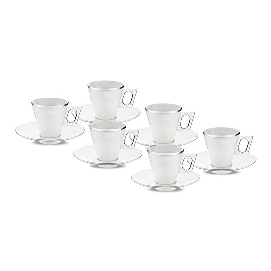 Emsan Zen 6'lı Kahve Fincan Takımı Platin 80 ml