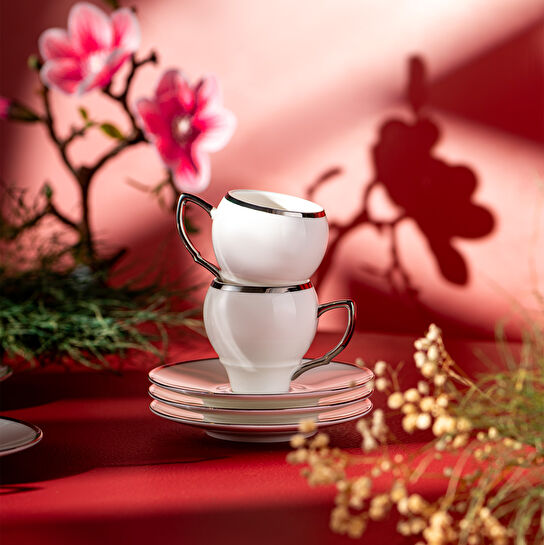 Emsan Florea 6'lı Kahve Fincan Takımı Platin 90 ml