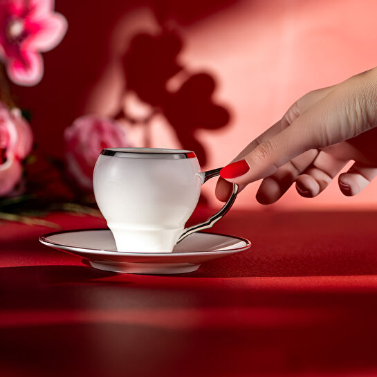 Emsan Florea 6'lı Kahve Fincan Takımı Platin 90 ml