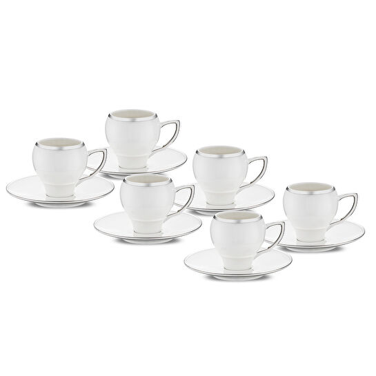 Emsan Florea 6'lı Kahve Fincan Takımı Platin 90 ml