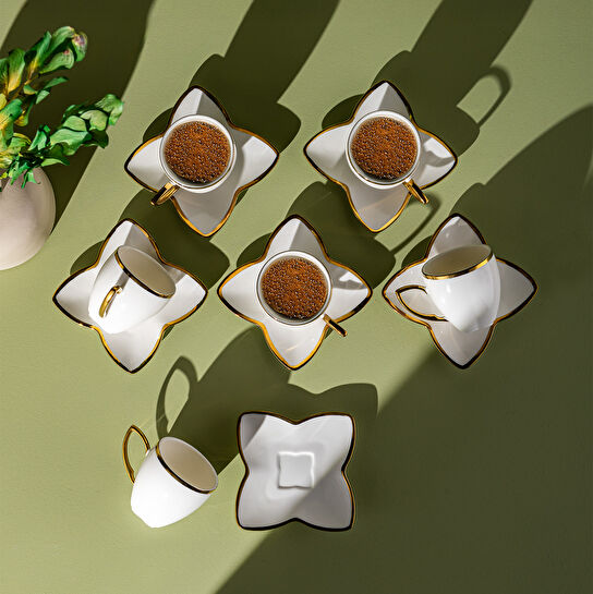 Emsan Kardelen 6'lı Kahve Fincan Takımı Gold 90 ml