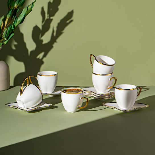 Emsan Kardelen 6'lı Kahve Fincan Takımı Gold 90 ml