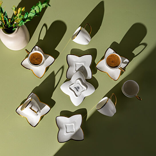 Emsan Kardelen 6'lı Kahve Fincan Takımı Gold 90 ml