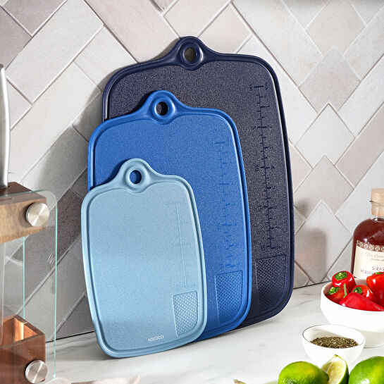 Karaca Triocut 3'lü Kesme Tahtası Mavi