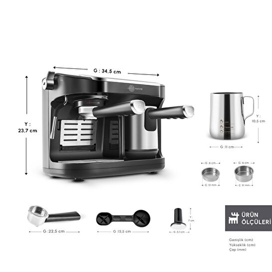 Karaca Hatır Perfetto Espresso ve Türk Kahvesi Makinesi