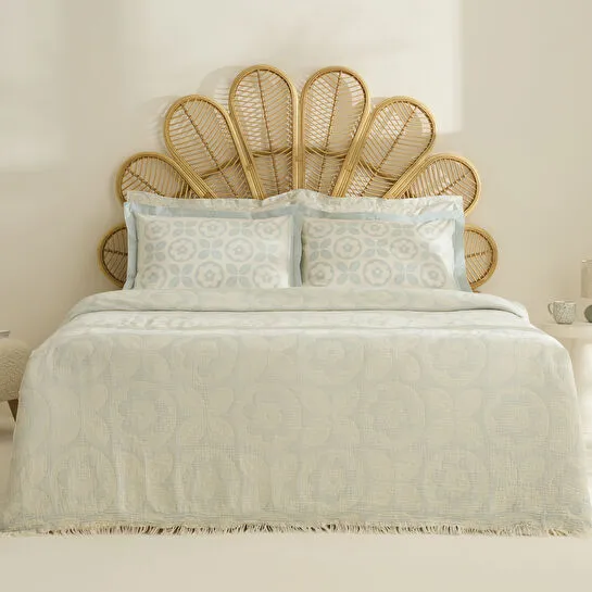 Karaca Home Shayla Mavi Baskılı Müslin Pike Takımı