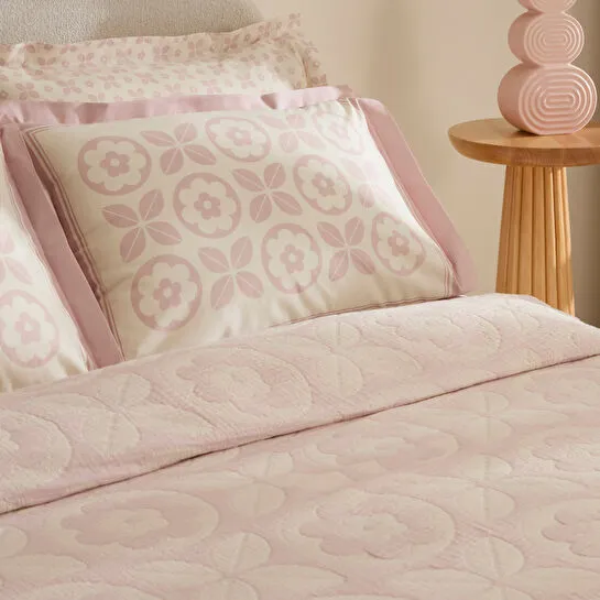Karaca Home Shayla Pembe Baskılı Müslin Pike Takımı