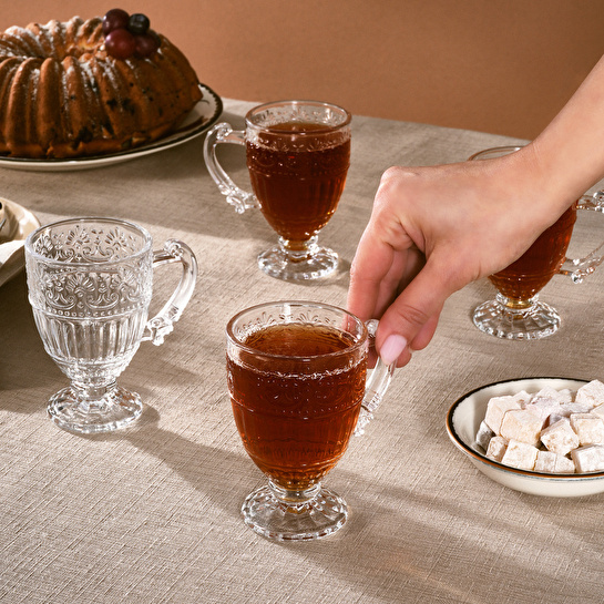 Karaca Leyla 4 Kişilik Çay Fincan Seti 190 ml