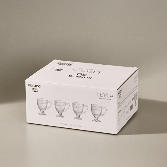 Karaca Leyla 4 Kişilik Çay Fincan Seti 190 ml