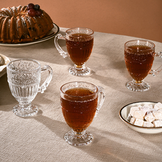 Karaca Leyla 4 Kişilik Çay Fincan Seti 190 ml