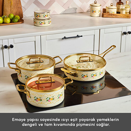 Karaca Viyan 14 Parça Tencere Seti, Baharat Takımı ve Saklama Kabı