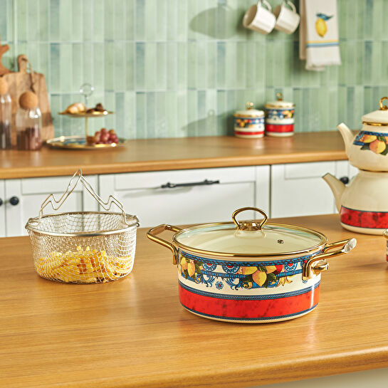 Karaca Amalfi Emaye Kızartma Tenceresi 22 cm