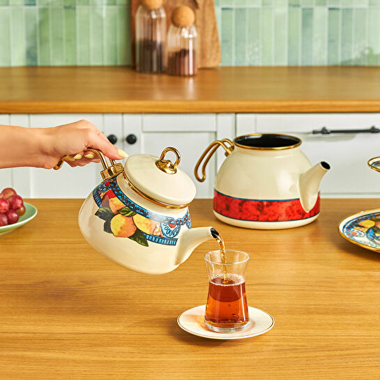 Karaca Amalfi Emaye Çaydanlık Takımı