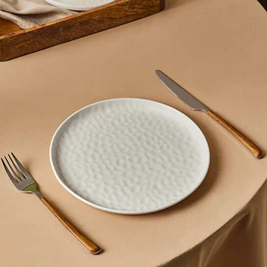 Karaca x Refika Bembeyaz Yuvarlak Pasta Tabağı 22 cm