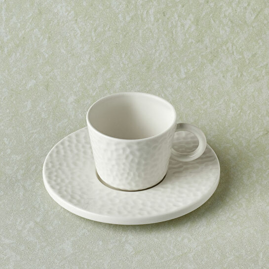 Karaca x Refika Bembeyaz Yuvarlak Tabaklı Çay Fincanı 200 ml