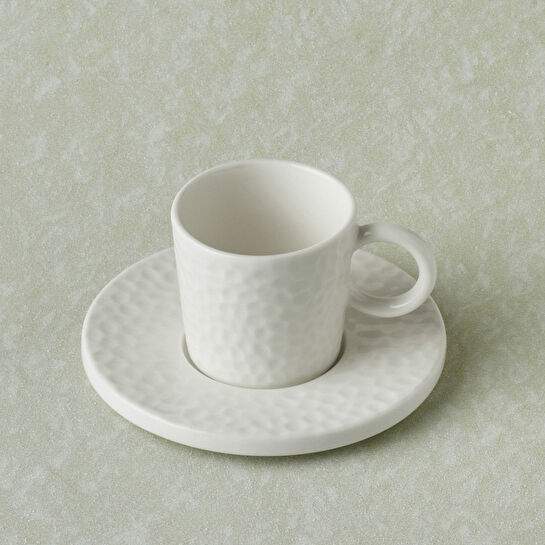 Karaca x Refika Bembeyaz Yuvarlak Tabaklı Kahve Fincanı 100 ml