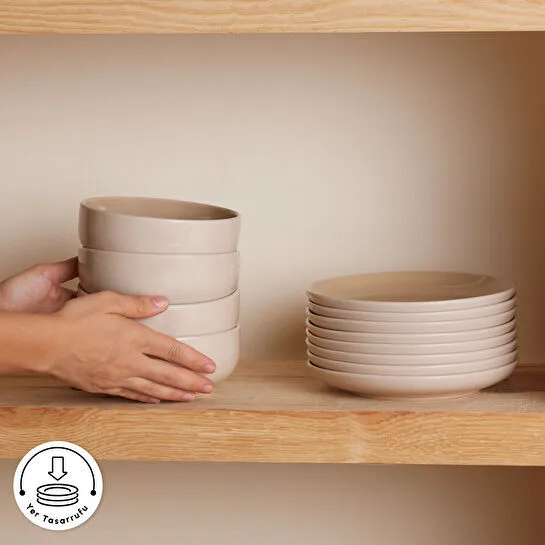 Karaca Earth Collection Terra 36 Parça 8 Kişilik Yemek Takımı Bej