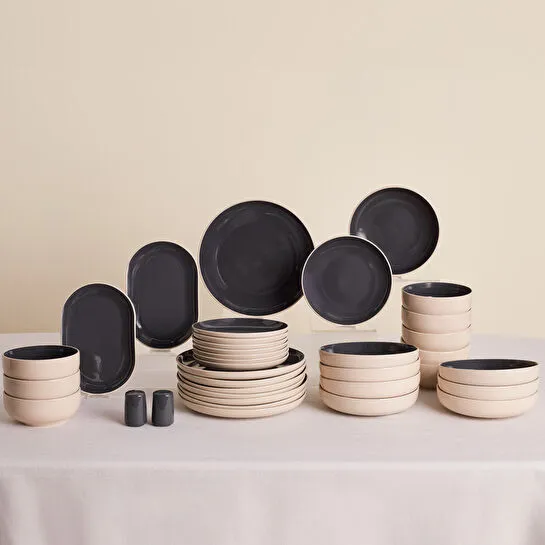 Karaca Earth Collection Terra 36 Parça 8 Kişilik Yemek Takımı Antrasit