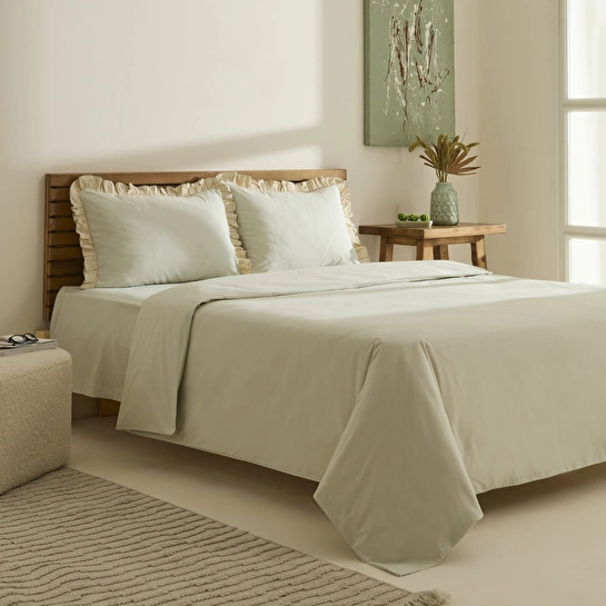 Kaşmir Home Lisa %100 Pamuk Çift Kişilik Nevresim Takımı Adaçayı