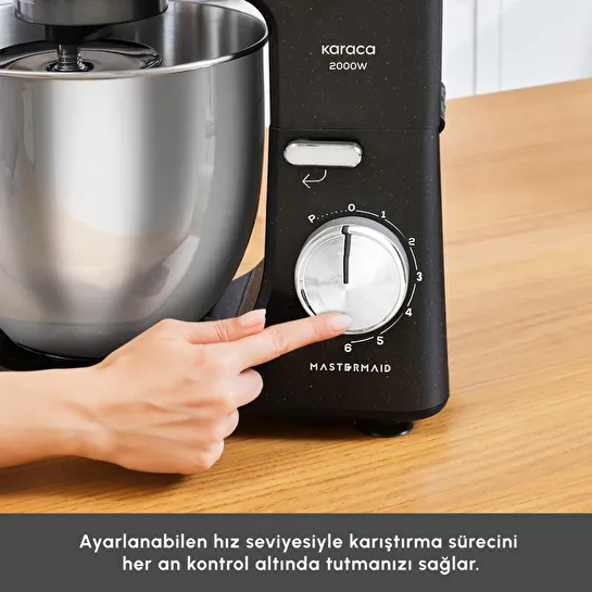 Karaca Mastermaid Chef Ultra M2000W Hamur Yoğurma Makinesi Shiny Black 7L