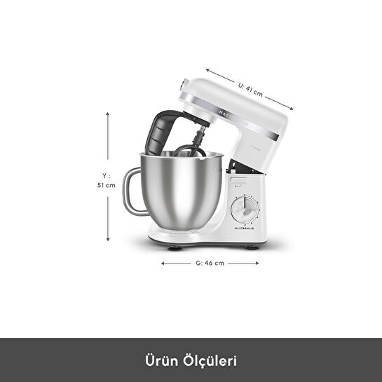 Karaca Mastermaid Chef Ultra M2000W Hamur Yoğurma Makinesi Pearl White 7L