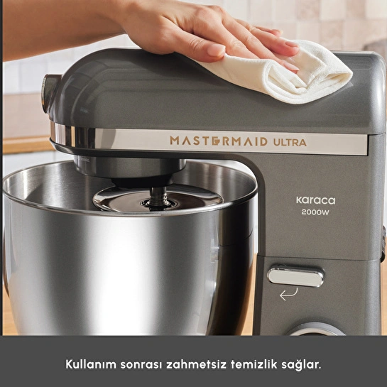 Karaca Mastermaid Chef Ultra D2000W Dijital Ekranlı Hamur Yoğurma Makinesi Galaxy Grey 7L