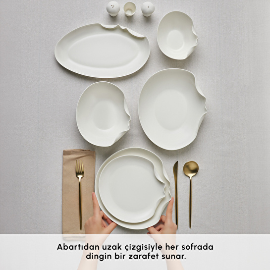 Karaca Earth Collection Crest 55 Parça 12 Kişilik Yemek Takımı