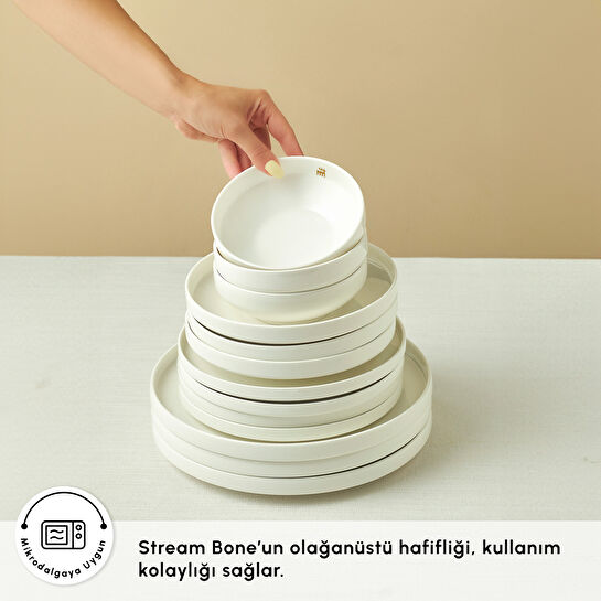 Karaca Stream Bone Sirius Gold Logo 53 Parça 12 Kişilik Yemek Takımı