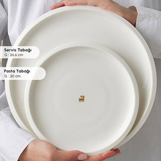 Karaca Stream Bone Neptun Gold Logo 53 Parça 12 Kişilik Yemek Takımı