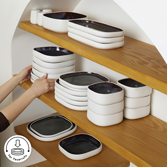 Karaca Earth Collection Regina White 55 Parça 12 Kişilik Yemek Takımı