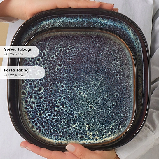 Karaca Earth Collection Galactic Shiny Black 55 Parça 12 Kişilik Yemek Takımı
