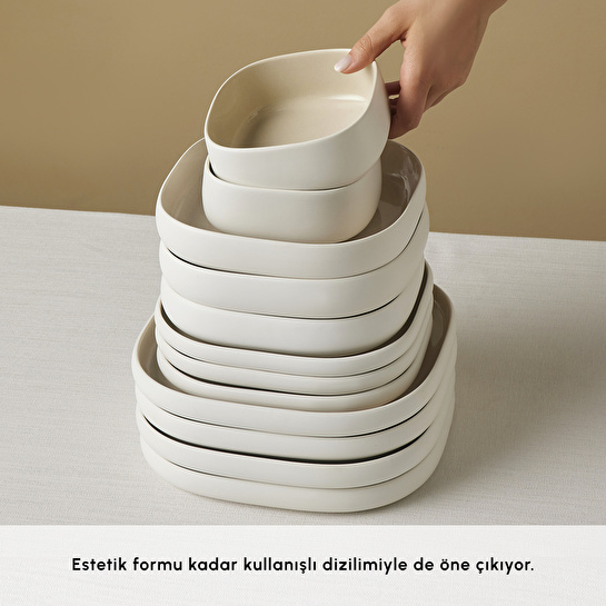 Karaca Earth Collection Ophelia Beige 55 Parça 12 Kişilik Yemek Takımı