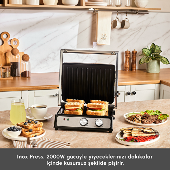 Karaca Inox Press Izgara ve Tost Makinesi 2000W