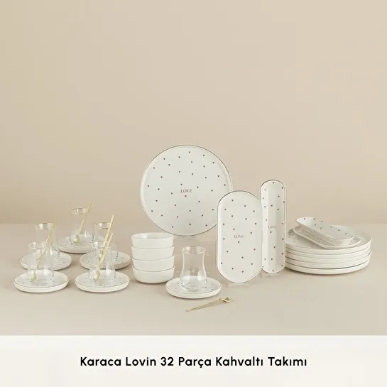 Karaca Lovin 32 Parça 6 Kişilik Kahvaltı Takımı Gold