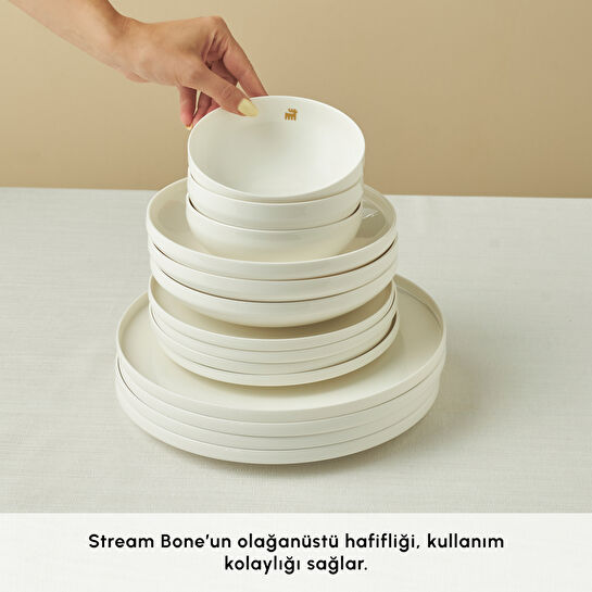 Karaca Stream Bone Merope 53 Parça 12 Kişilik Yemek Takımı