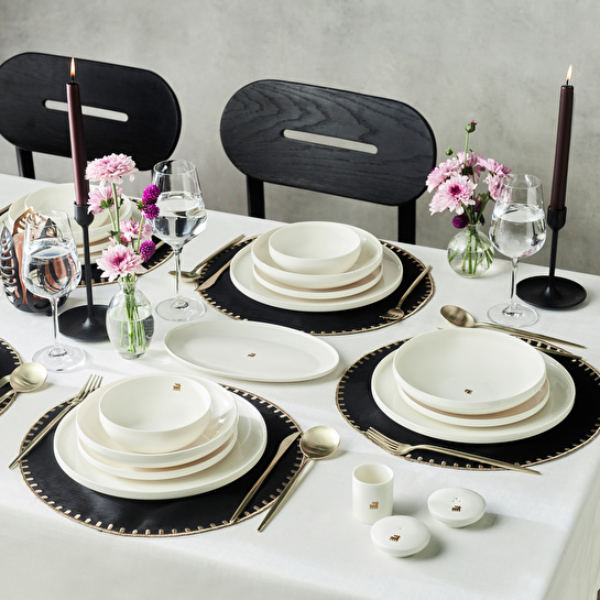 Karaca Stream Bone Merope Gold Logo 53 Parça 12 Kişilik Yemek Takımı