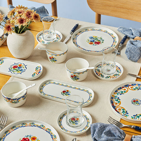 Karaca Stream Bone Vita 34 Parça 6 Kişilik Kahvaltı Takımı