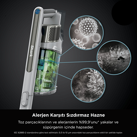 Shark PowerPro Turbo Başlıklı Şarjlı Dikey Süpürge