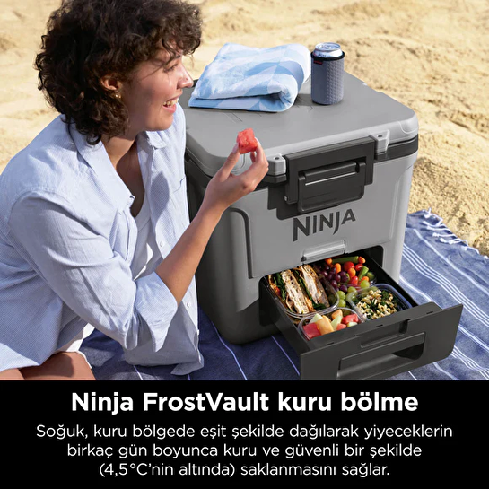 Ninja FrostVault Tekerlekli Cooler 28 Litre Gri