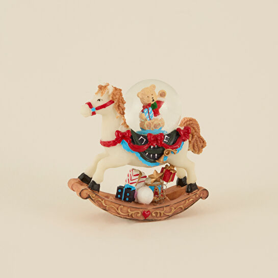 Karaca Home New Year Yılbaşı Teddy Bear On The Carousel Kar Küresi