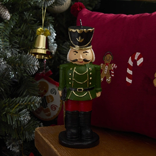 Karaca Home New Year Yılbaşı Nutcracker Şekilli Mum Yeşil 6,5x21 cm