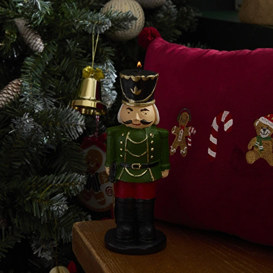 Karaca Home New Year Yılbaşı Nutcracker Şekilli Mum Yeşil 6,5x21 cm